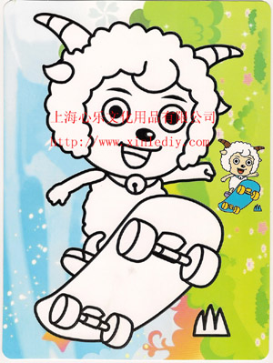 喜洋洋胶画，喜羊羊沙画，美羊羊金粉画，灰太狼砂画  喜洋洋沙画