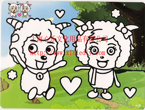 上海心乐供应批发彩面沙画,喜洋洋沙画,彩砂画
