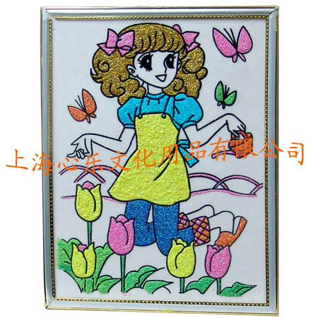 上海心乐供应批发艺术闪光画,金粉画,金粉中国结,幻彩画