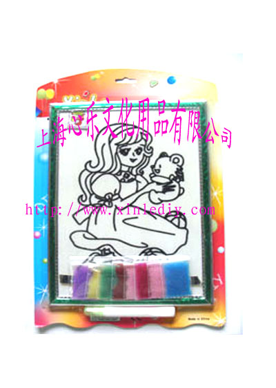 上海心乐供应批发珍珠画,彩珠画,水彩植绒画,
