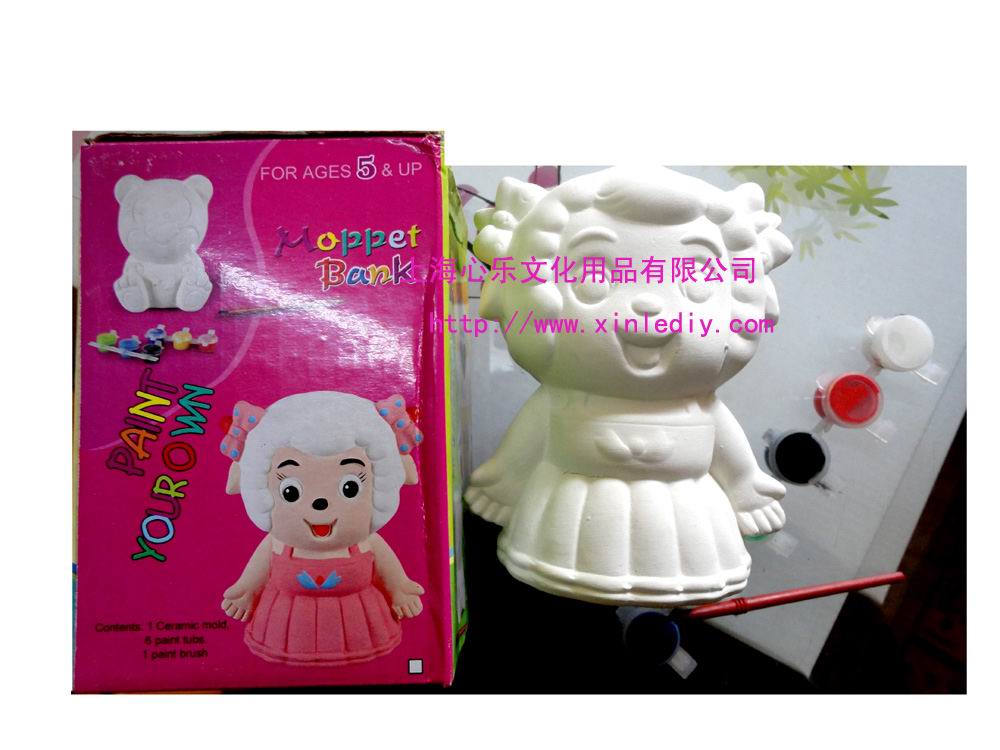 上海心乐供应批发,diy陶瓷彩绘,石膏模具,脸谱,石膏像颜料  陶瓷礼盒