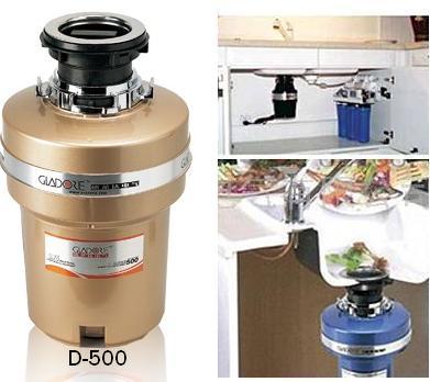 美国格莱达食物垃圾处理器，D-500，奢华金色，大体积研磨腔  食物垃圾处理机