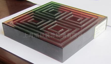 琉璃砖--龙凤呈祥（蓝色）  吹制琉璃  手工琉璃艺术品
