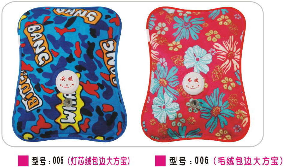 灯芯绒包边方宝热水袋  灯芯绒包边热水袋  灯芯绒热水袋