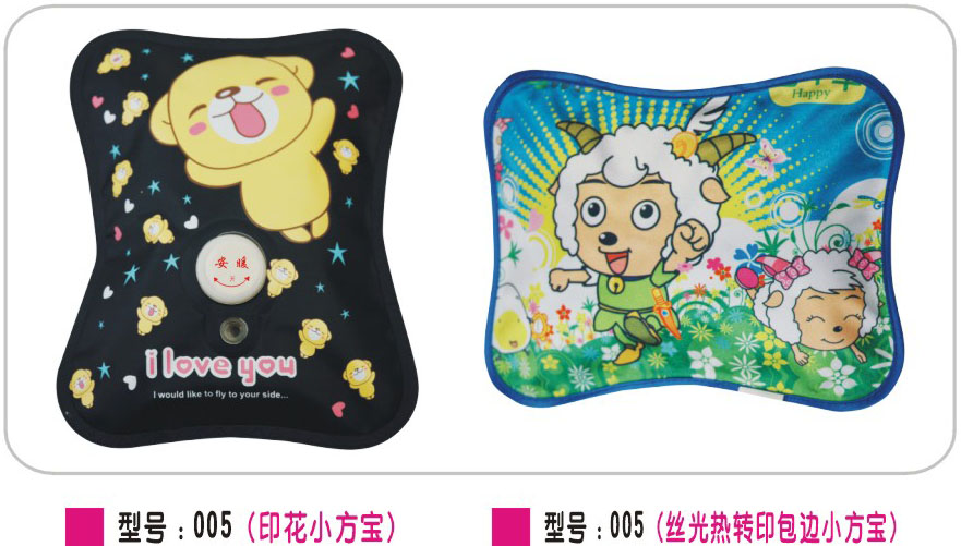 印花小方宝 丝光热转印包边小方宝  热水袋  电热水袋
