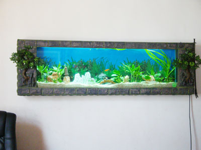 [原生态]文化石生态壁画 免换水壁挂式鱼缸  水族箱