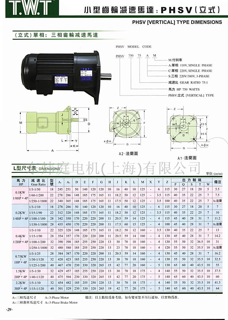 东炜庭齿轮减速马达，东炜庭马达0.1HP-3.7HP  东炜庭电机  东炜庭减速电机