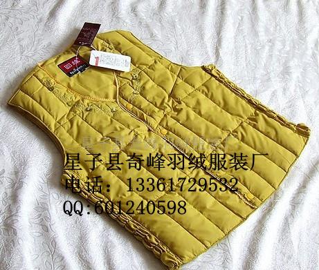 女式羽绒马甲  女式马甲  女式保暖羽绒马甲