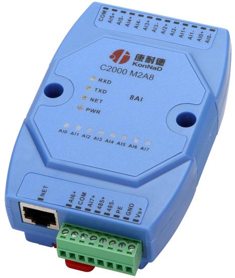 8路模拟量AI转TCP/IP网络模块&nbsp;&nbsp;模拟量转以太网&nbsp;&nbsp;AI转以太网&nbsp;&nbsp;模拟量采集器