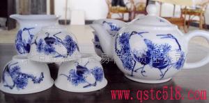 山西商务礼品茶具订做青花手绘茶具批发加工  上海青花手绘茶具  深圳青花手绘茶具  江苏手绘茶具