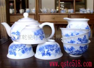 山西商务礼品茶具订做青花手绘茶具批发加工  上海青花手绘茶具  深圳青花手绘茶具  江苏手绘茶具
