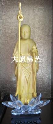 供應(yīng)九華山大愿佛像 木雕地藏王菩薩佛像站像
