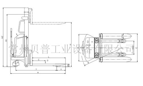 双门架半电动堆高车