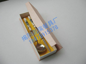 陶瓷+不锈钢螺旋筷子 个性化创意不锈钢筷子  陶瓷筷子  个性创意筷子