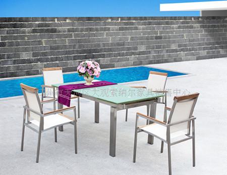 廣州供應廠家直銷不銹鋼玻璃伸縮臺戶外休閑桌椅